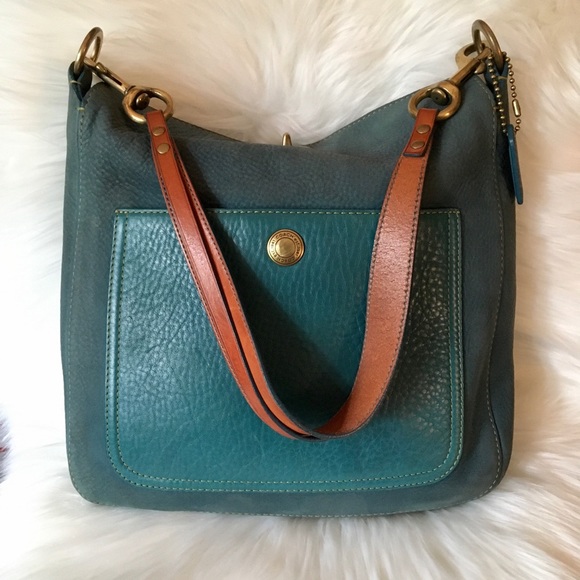 Coach Handbags - Coach Chelsea Nubuck Hobo 9392 Aqua Teal Blue HTF